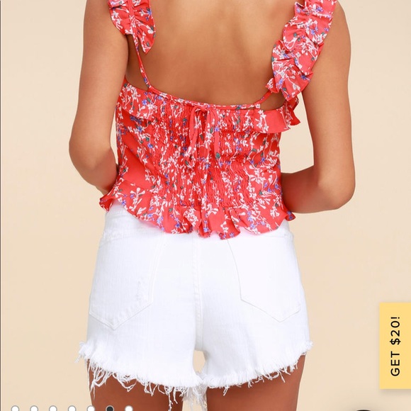 Lulus White High-Waisted Cutoff Denim Shorts_NWT - Picture 4 of 8